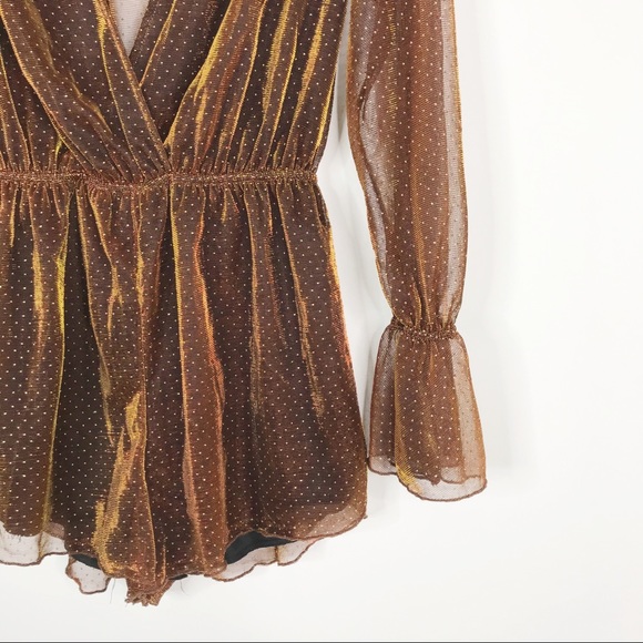 Akira Be Original Polka Dot Romper Copper Brown S - Picture 6 of 12